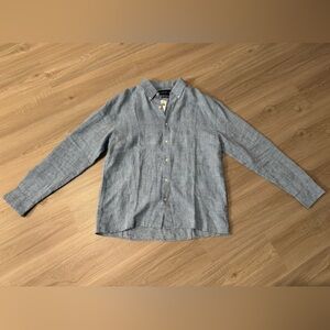 Abercrombie & Fitch Men’s Blue Linen Shirt - Medium - NWT